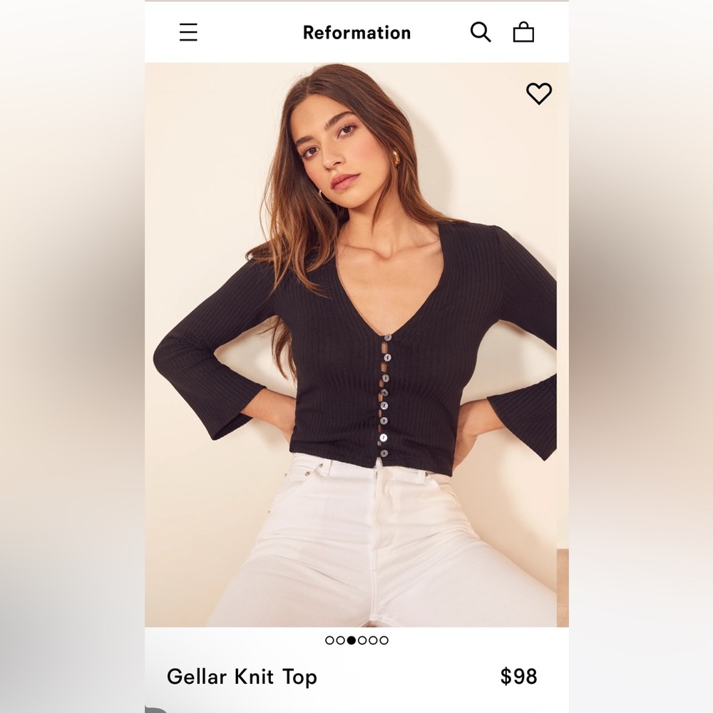 Reformation Gellar Knit Top - Brown/Tan XL